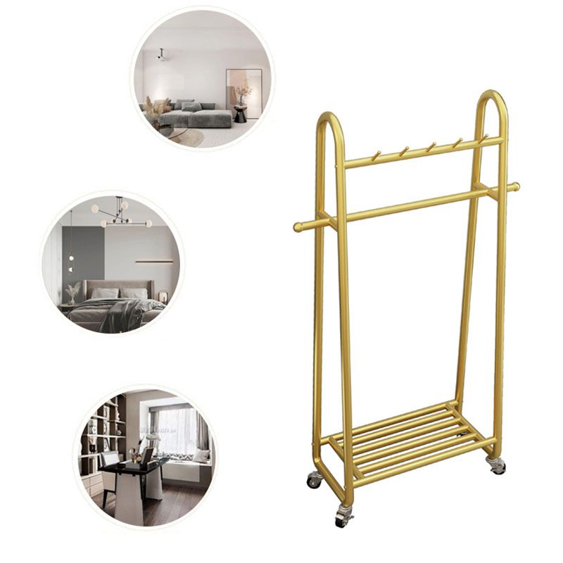 Metal Hall Stand Modern Style Simple Household Floor Coat Rack with Pulley