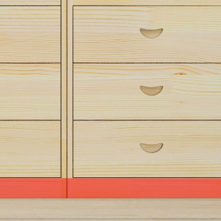 Natural Wood Color Storage Chest Modern Style Vertical Storage Chest Dresser