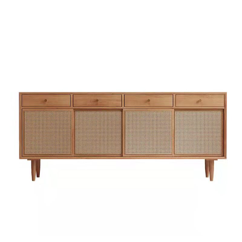 Contemporary Style Solid Wood Sideboard Cabinet with Cabinets and Drawers