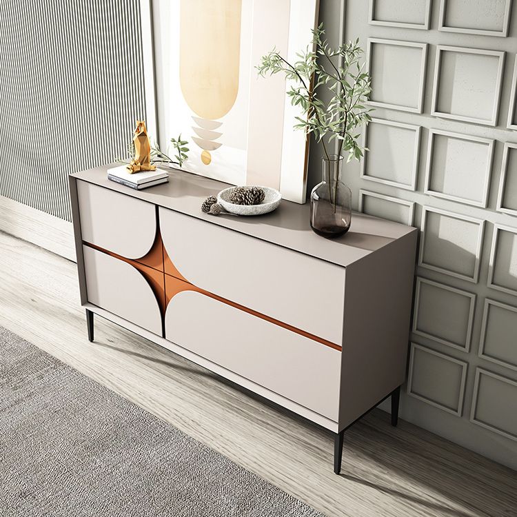 Modern 4-Drawer Sideboard Simple Wood Buffet Table for Dining Room