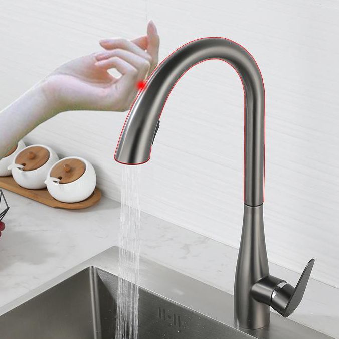 High Arc Kitchen Faucet Touch Sensor Swivel Spout with Pull Out Sprayer