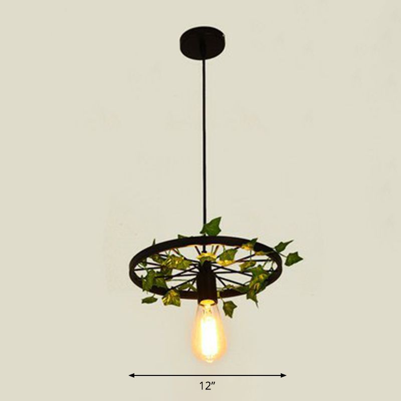 Luce a pendolo a forma di ruota Industrial Metal Commercial Lighting per il ristorante