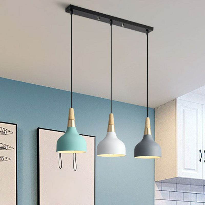 Drop-Like Multi Pendant Light Nordic Metal 3 Bulbs Dining Room Suspension Light Fixture