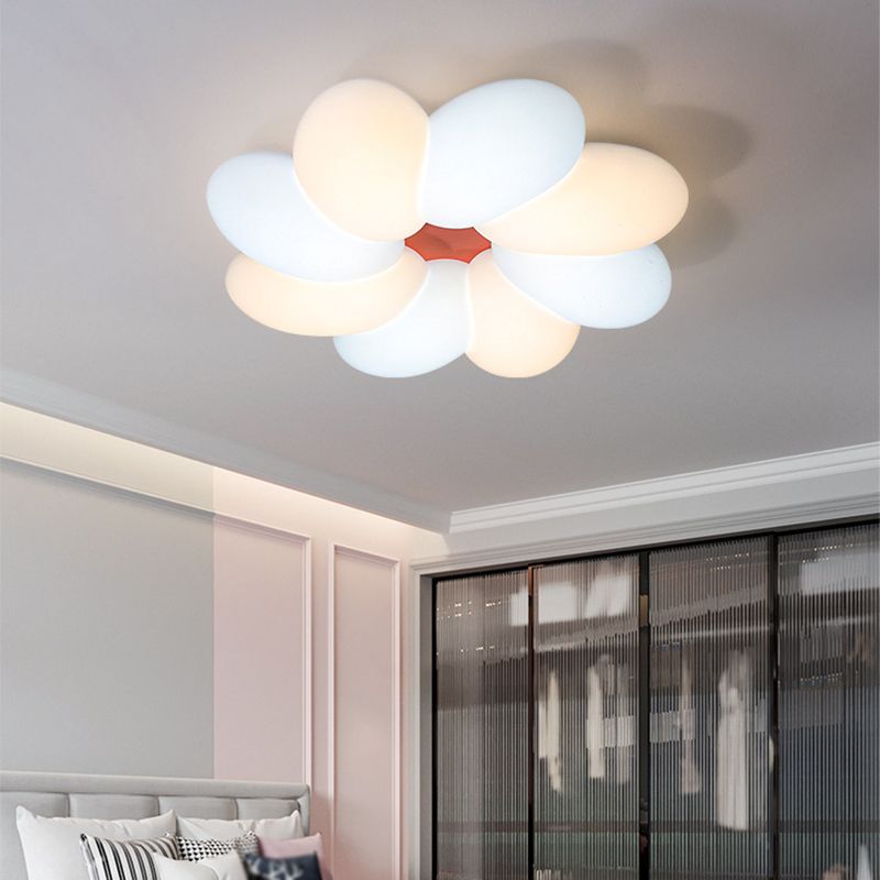 8-Lights Modern Style Flower Flush Mount Acrylic Ceiling Light for Bedroom