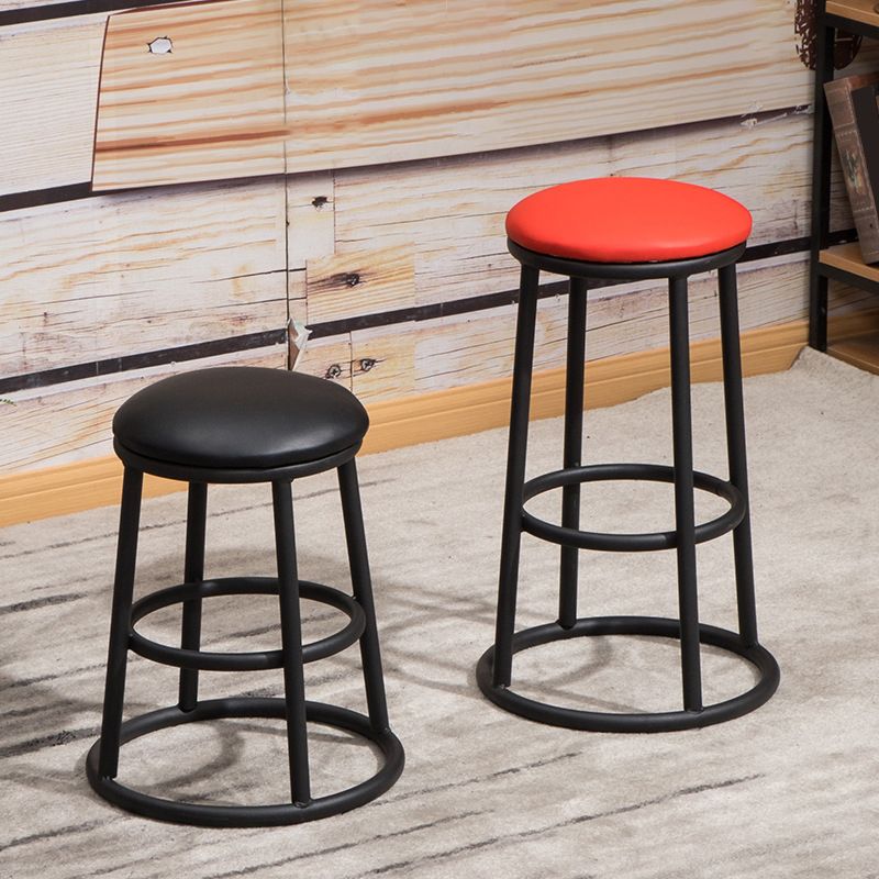 Circular Seat Barstool Industrial Style Bar Stool for Dining Room