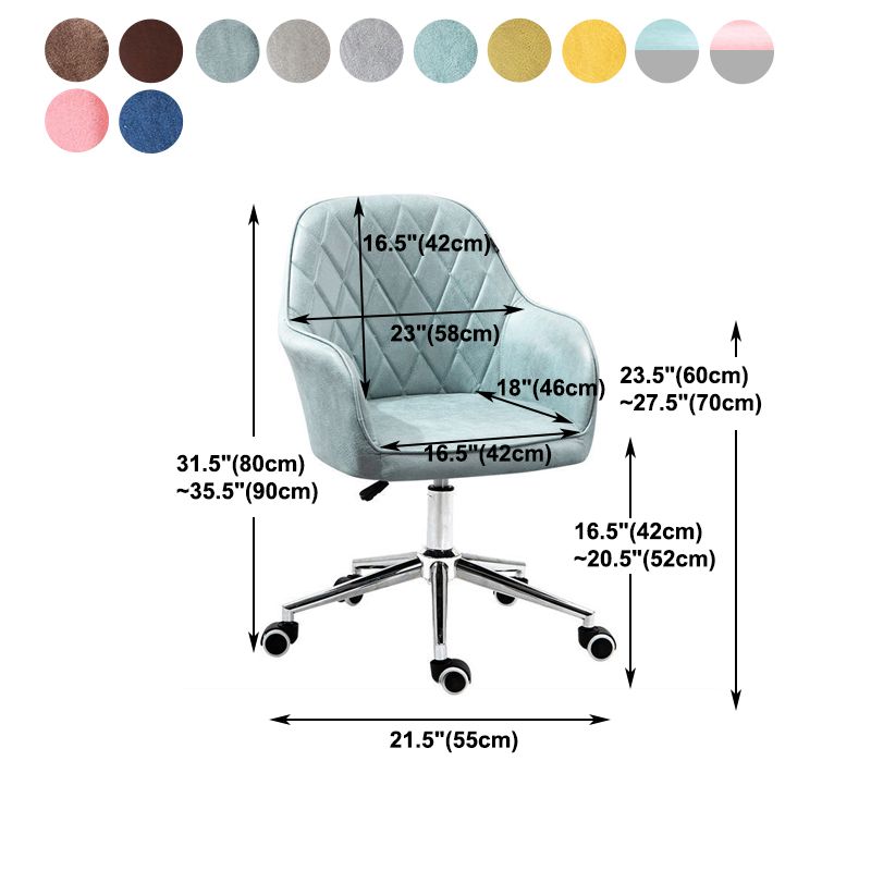 Contemporary Upholstered Office Chair with Arms Mid Back Chair for Office