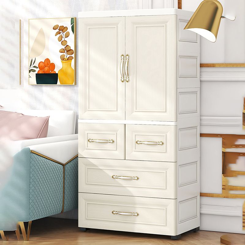 Contemporary Bedroom Armoire with Garment Rod Plastic Armoire Cabinet