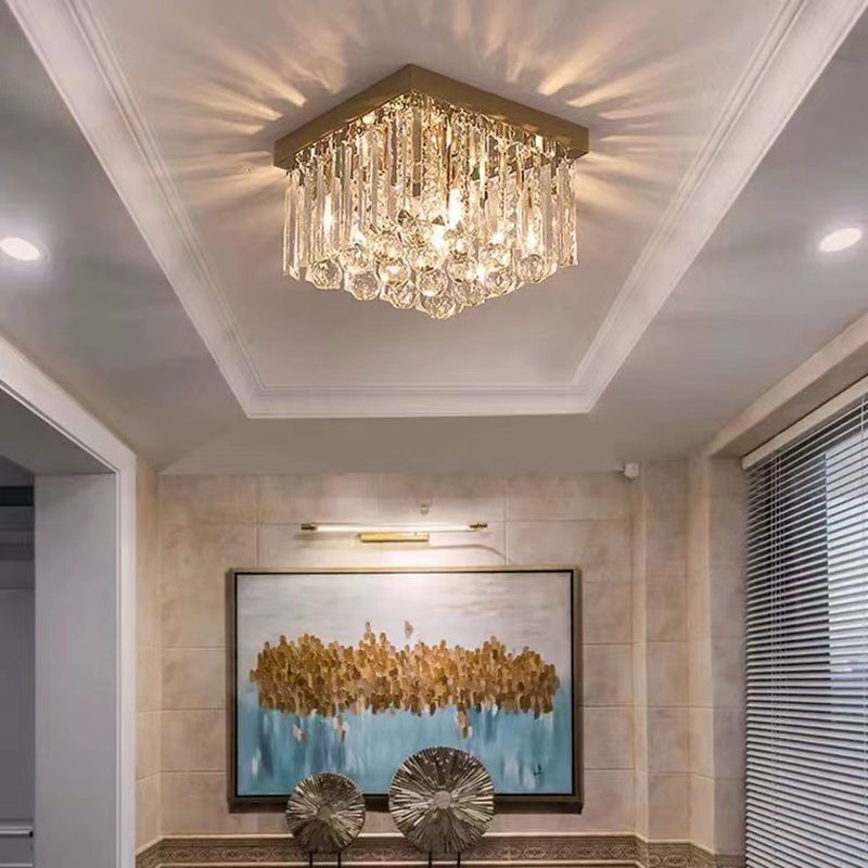 Ultra-Contemporary Flush Mount Lamp Crystal Ceiling Lighting for Foyer