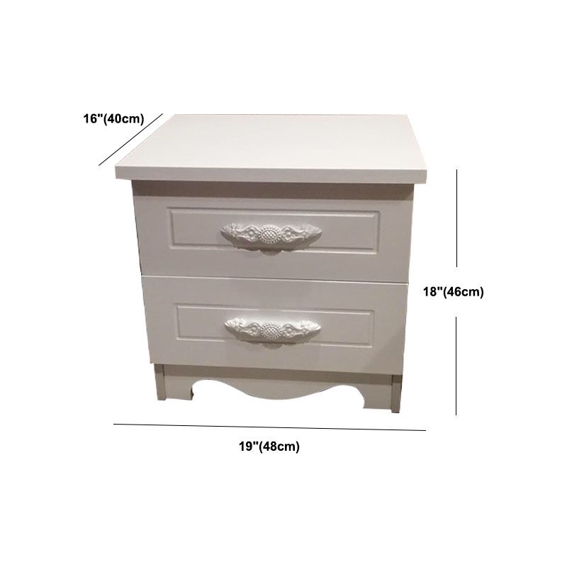 Modern Solid Wood Nightstand Legs Included Bedside Cabinet with 2 Drawers