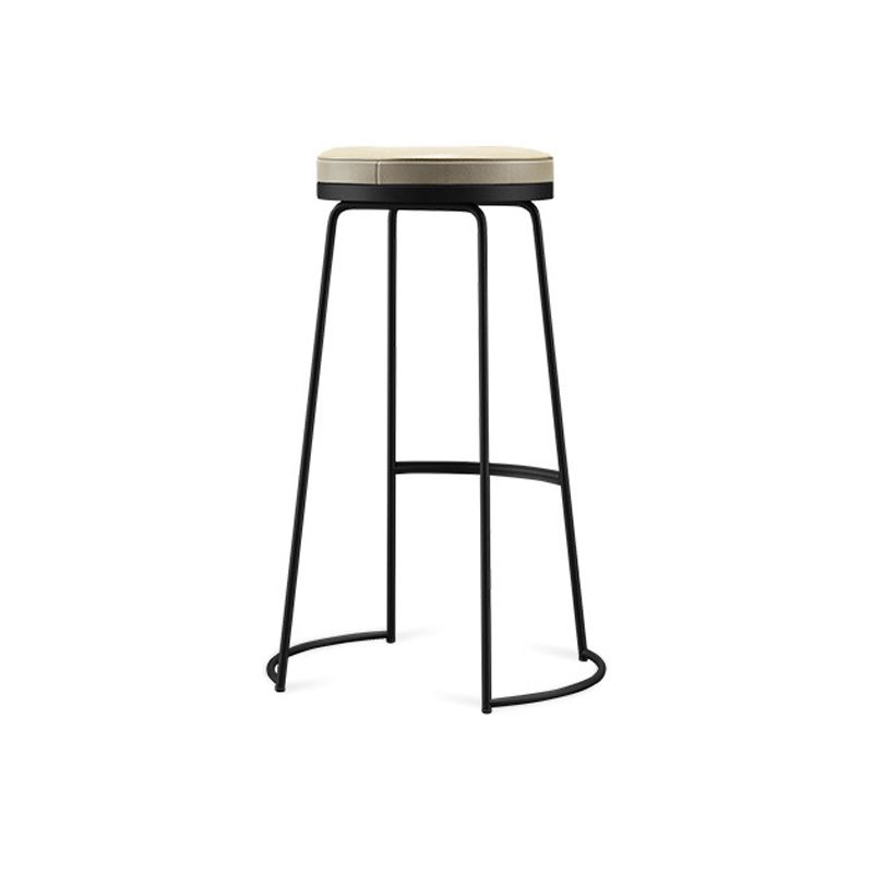 Tabouret de bar rond à comptoir moderne tabouret de bar en cuir sans arme sans repose-pied