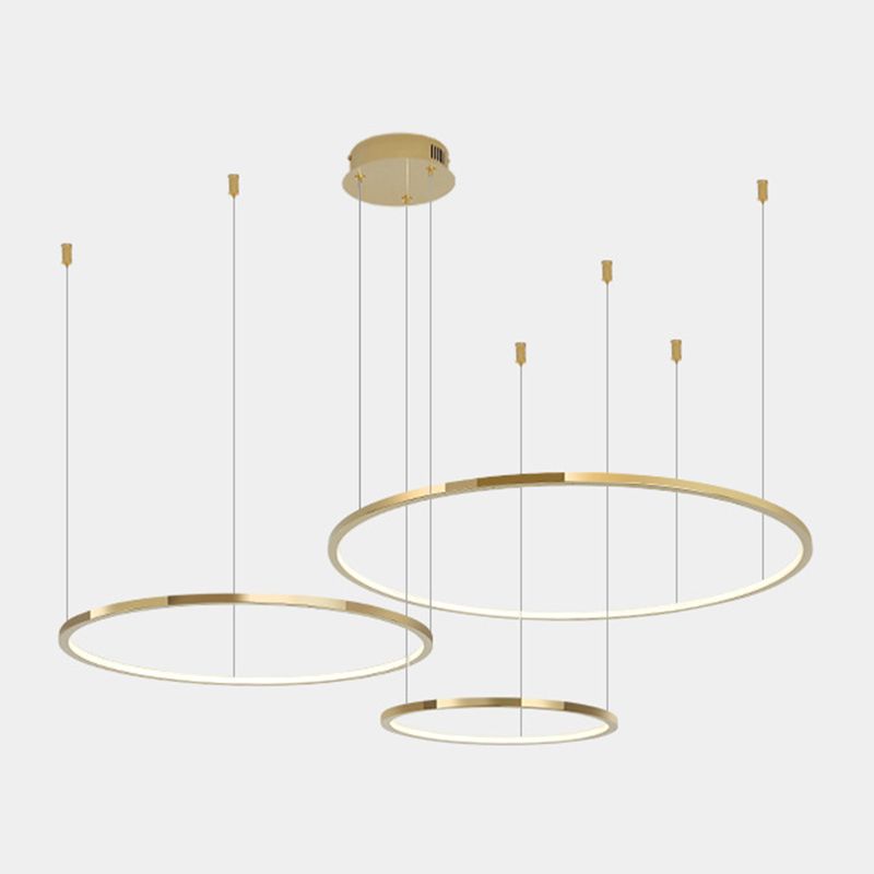 Stainless Steel Golden Chandelier Light Circle Simple Chandelier Lamp