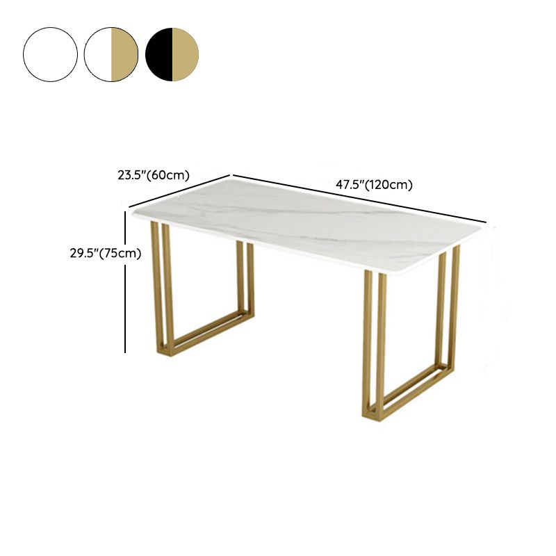 Glam Dinette Set with Gold Metal Frame 1/5/7 Pieces Stone Top Dining Table Set