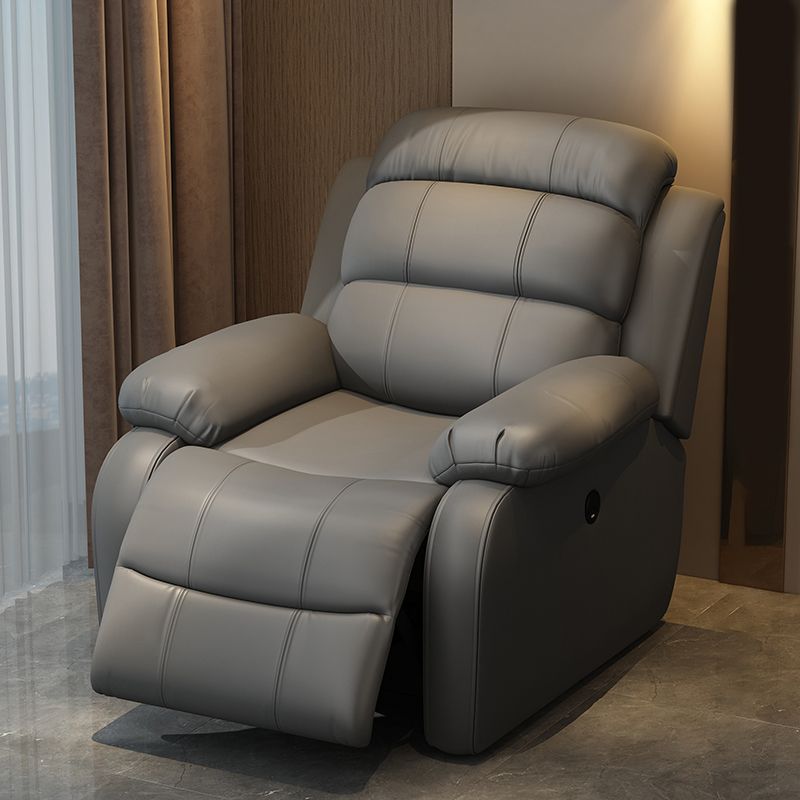 Solid Color Faux Leather Standard Recliner Metal Frame Recliner Chair