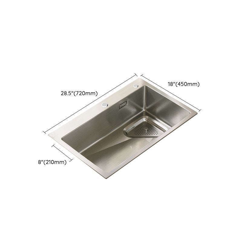 Modern Stainless Steel Kitchen Sink Single Bowl Rectangle Sink with Soap Dispenser