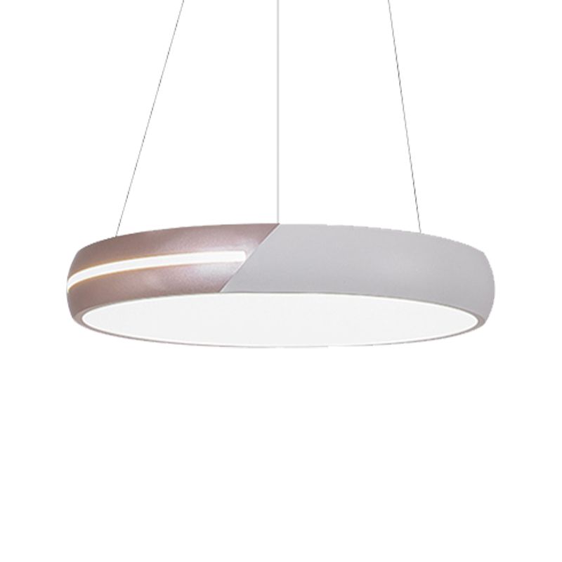 Suspension de bague en or rose Lumière LED moderne LED Métalage suspendu pour salle à manger, 18 "/ 19" /21,5 "/ 30" de large