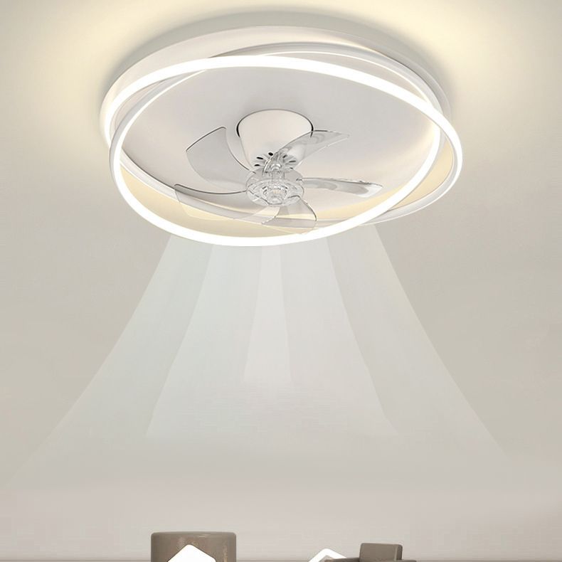 Single Modern Ceiling Fan Lamp Unique White/Black/Golden Acrylic Ceiling Fan Light