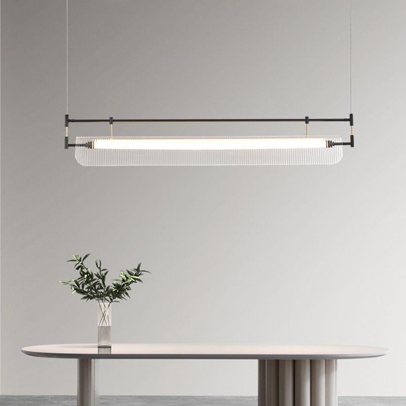 Single Contemporary Black/Golden Island Lighting Metal Ceiling Light for Dining Room