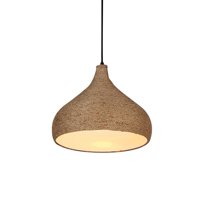 Corde à chanvre Pendroping Light Lodge Elemy 1 Bulbe Living Salon Suspension Lampe en beige