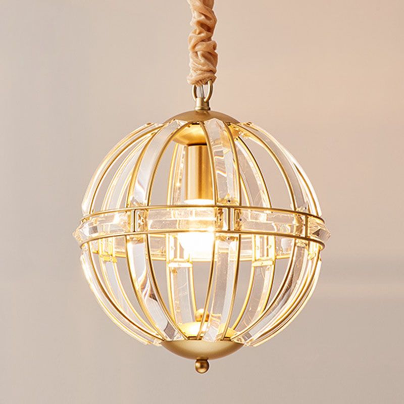 Globe Lantern Pendant Lighting Modern Crystal Dining Room Chandelier Light