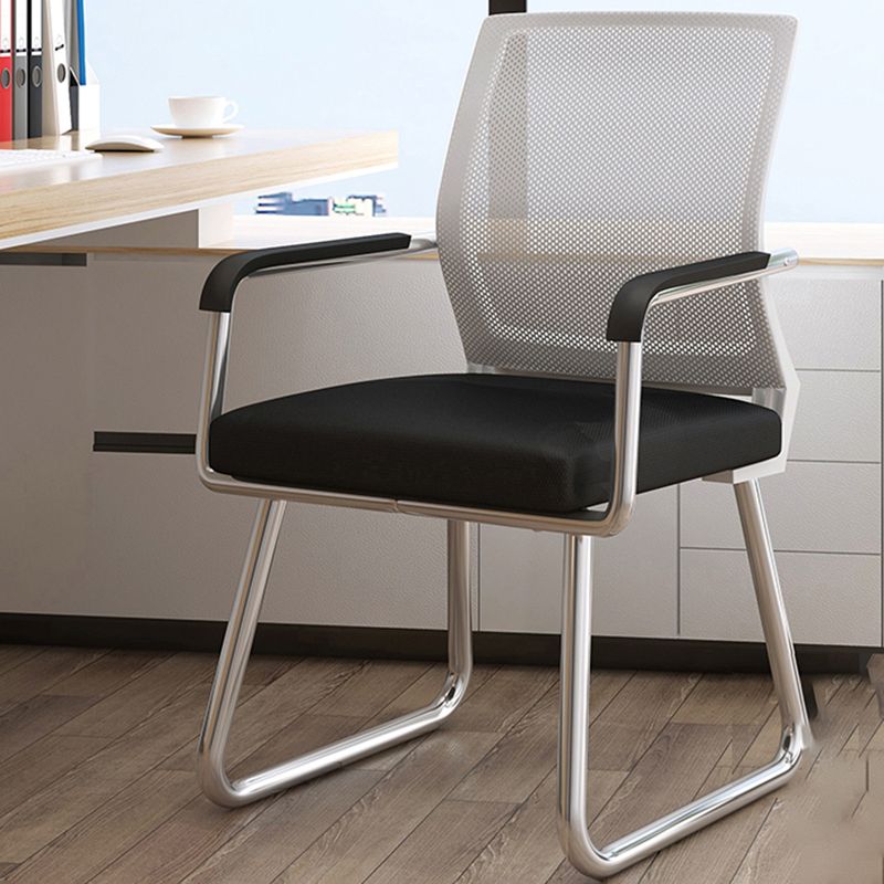 Metal Base Contemporary Arm Office Chair Mid-Back Conference Chair