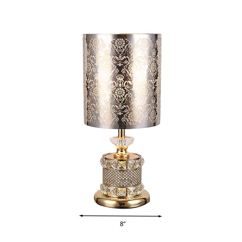 Crystal Gold Night Light Flower/Tree Single Light Traditional Nightstand Lamp for Bedroom