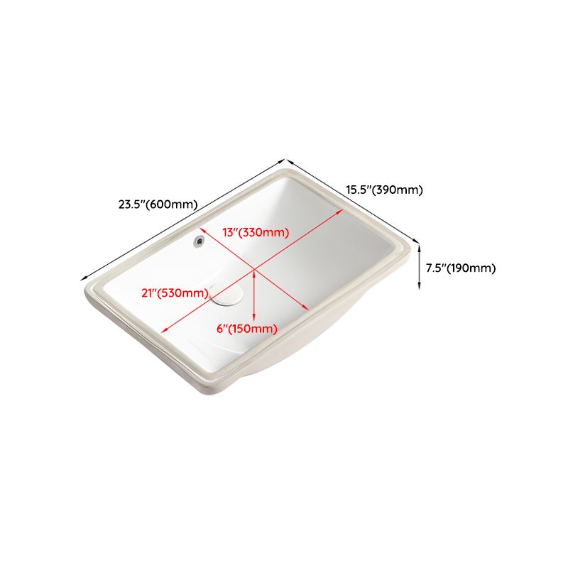 Modern White Undermount Bathroom Sink Porcelain Undermount Bathroom Sink