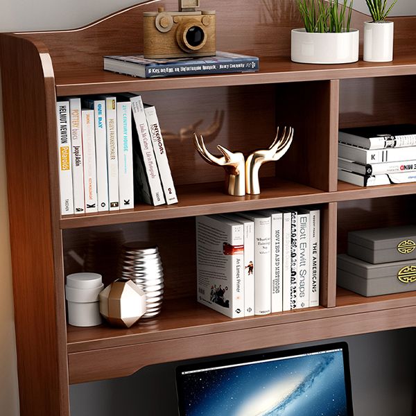 Solid Wood Contemporary Writing Desk with Hutch and a Storage Drawer