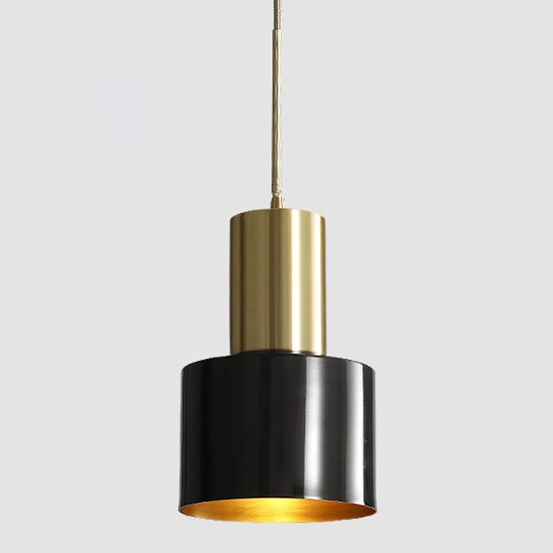 Metal Cylindrical Shade Hanging Lights Postmodern Style 1 Light Hanging Mount Fixture for Bedroom