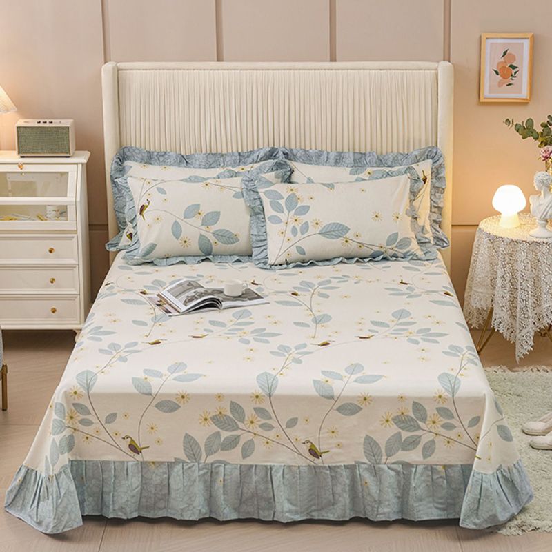 Sheets Cotton Floral Printed Ultra Soft Wrinkle Resistant Breathable Bed Sheet Set