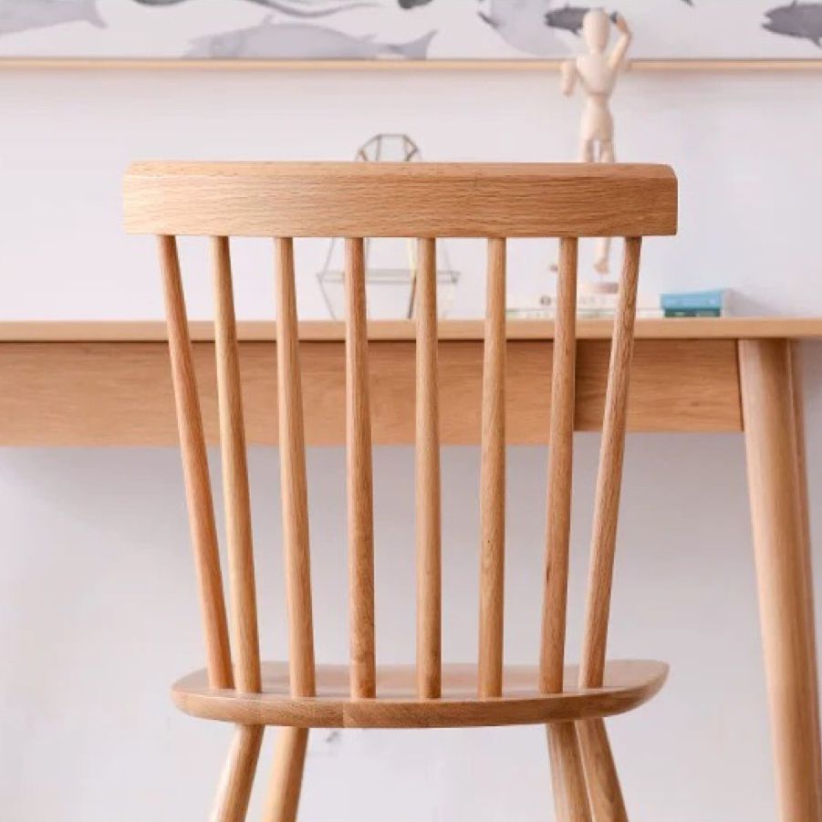 Scandinavian Wood Armless Kitchen Dining Chairs Windsor Back Chair