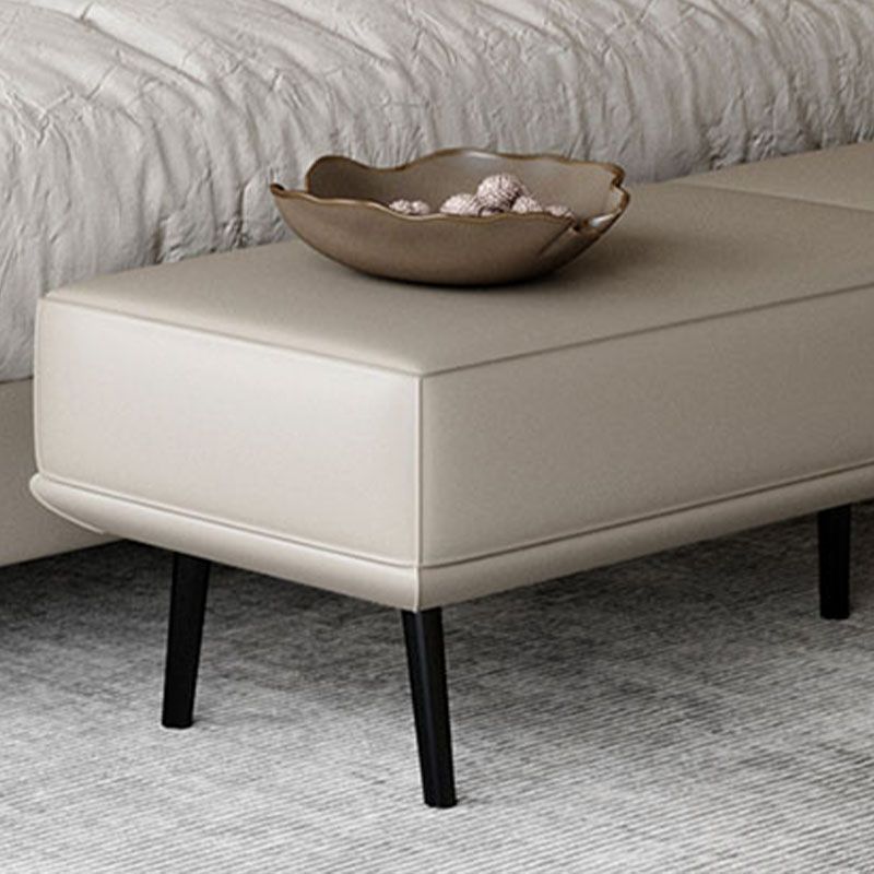 Contemporary Upholstered Bench Bedroom Rectangle Seating Bench with Black Legs