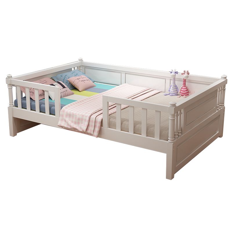 Contemporary Solid Wood Baby Crib with Guardrails Nursery Bed