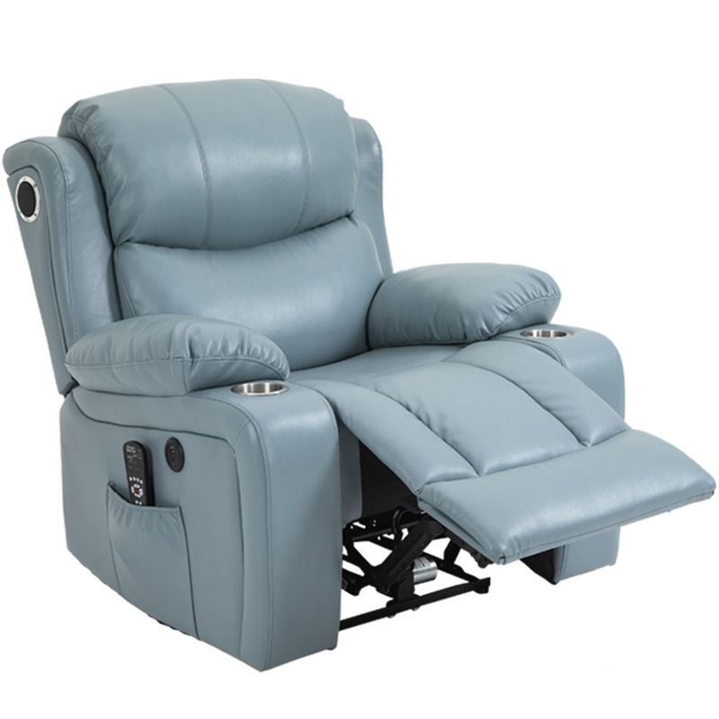 Nordic Style Faux Leather Recliner Chair Solid Color Standard Recliner