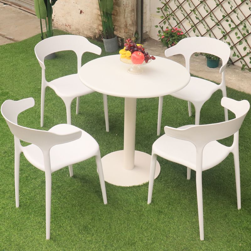 Modern Dining Side Chair Plastic Outdoor Bistro Armless Chair