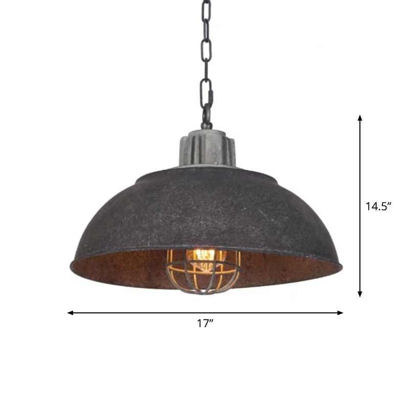 Single Shaded Suspension Lighting Industrial Metal Pendant Ceiling Lamp for Bistro