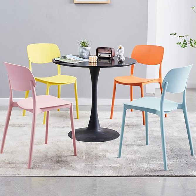 Contemporary Plastic Armless Chair Open Back Kitchen Dining Room Chair