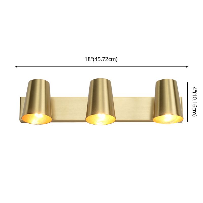 Cone Shaped Wall Light Sconce Nordic Metal Bathroom Wall Mount Light Fixture in Gold