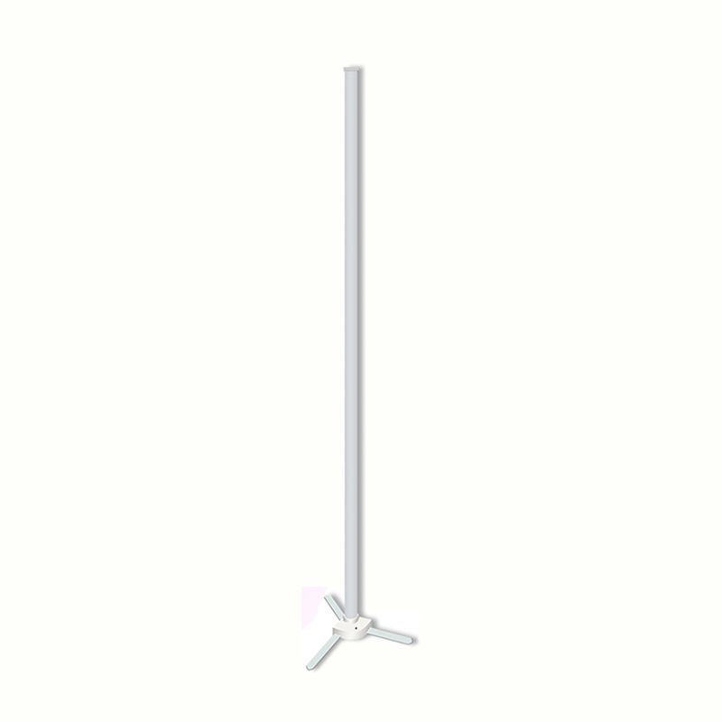 Simple Linear Standing Lamp Plastic Living Room LED Floor Light with Tripod in White