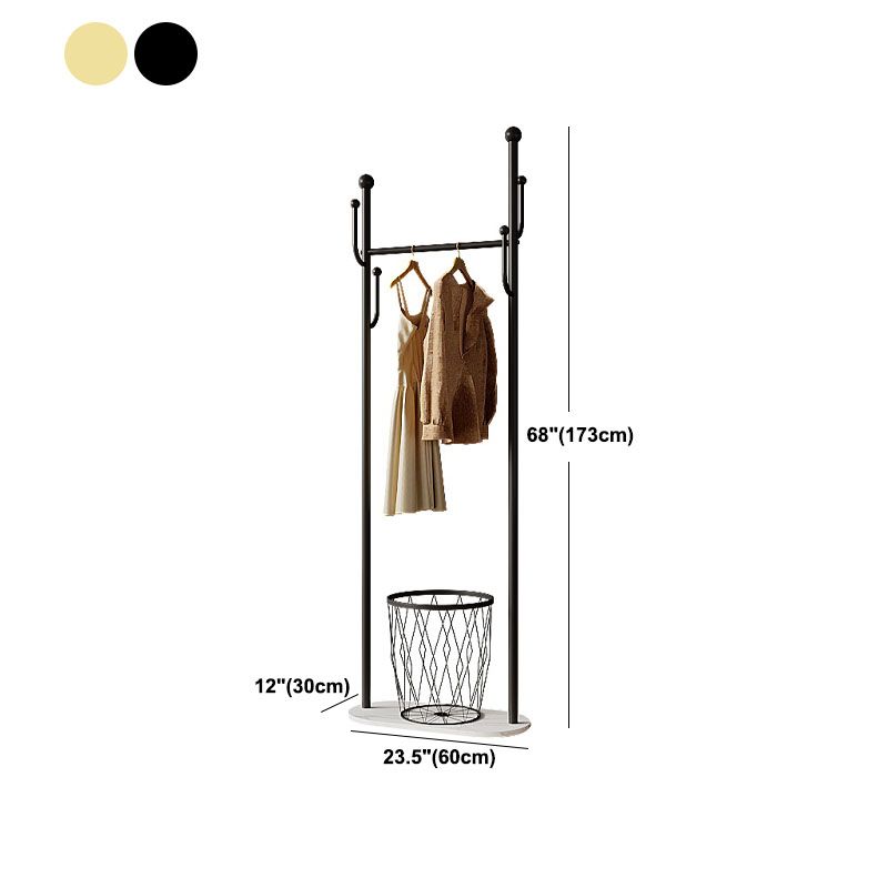 Gorgeous Coat Rack Coat Hooks Metal Storage Basket Coat Rack with Castors