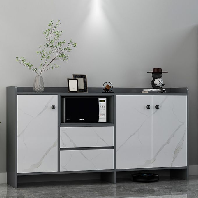 Glam Sideboard Artificial Wood Sideboard with Door for Living Room