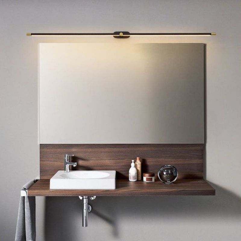 Contemporary Black Single Bathroom Vanity Light Single LED Metal Bath Bar