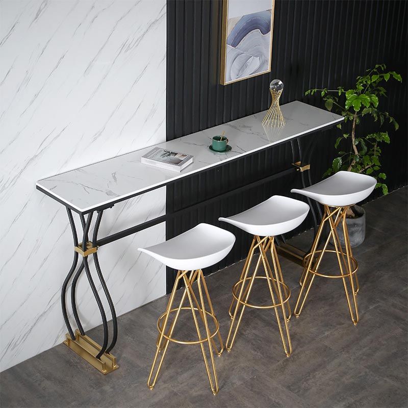 Glam Style Bar Table Artificial Marble 42-inch Height Top Bistro Table