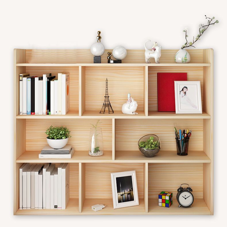 Modern Closed Back Wood Book Shelf Natural 8"W Home Bookcase