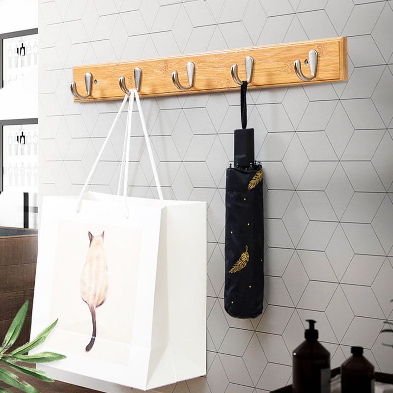 Modern Minimalist Coat Hanger Home Wall Hanging Wooden and Metal Coat Rack