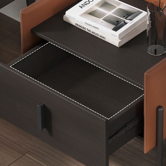 Faux Wood Accent Table Nightstand Modern Bed Nightstand With Legs