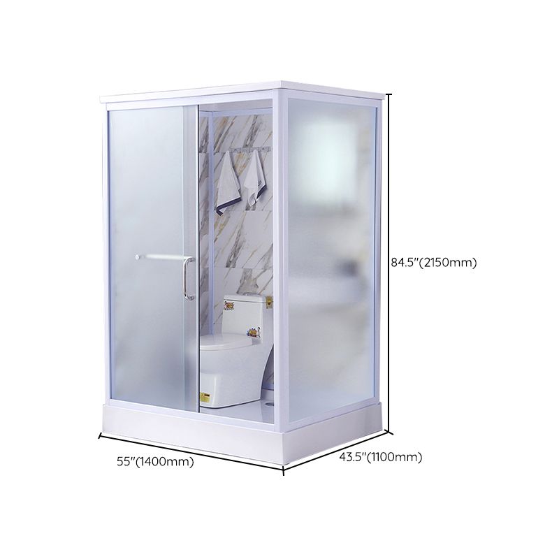 Modern Frosted Shower Stall Rectangle Tempered Shower Stall for Bathroom