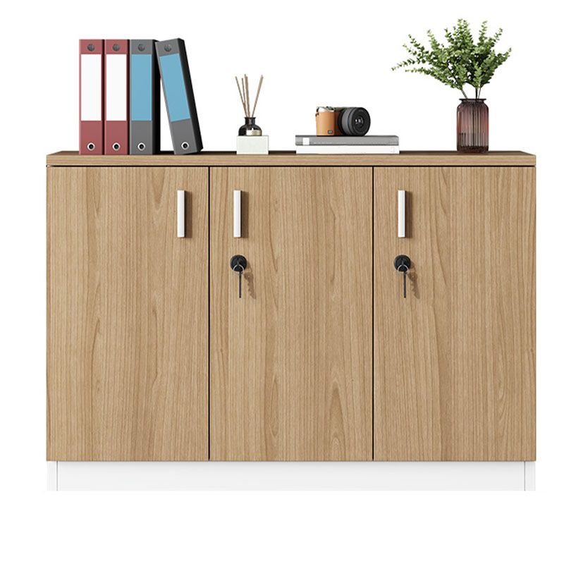 Modern Brown Engineered Wood File Cabinet with Lock Storage for Home Office