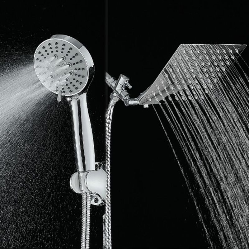 Wall Mounted Adjustable Shower Head Modern Square Metal Shower