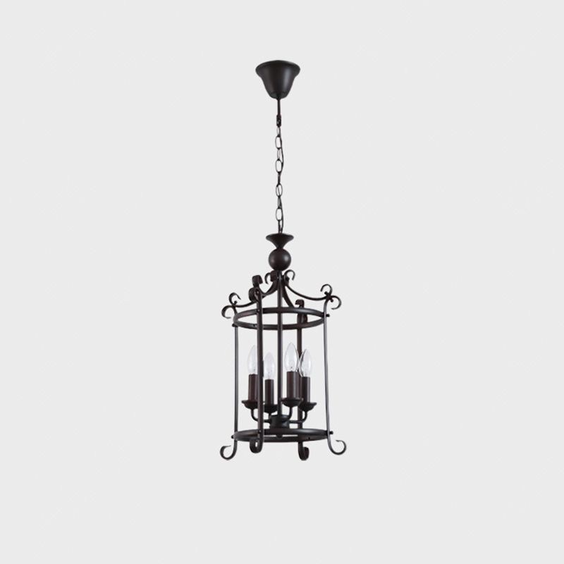 Black Chandelier Hanging Light Fixture Retro Metal Lantern Chandelier Hanging Light Fixture