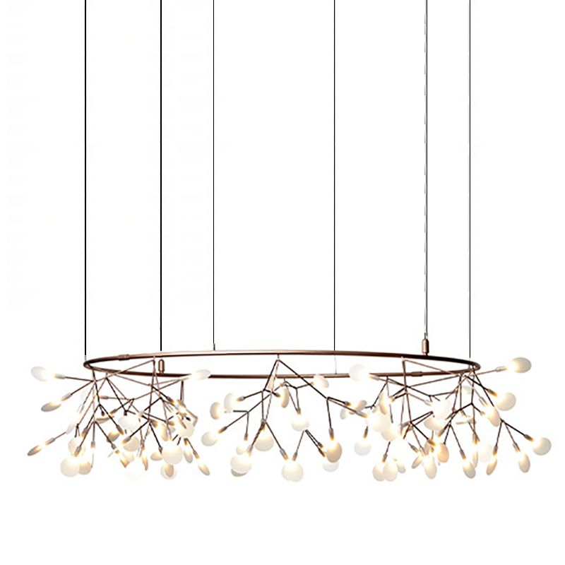 Metal White Chandelier Nordic Style Fireflies Chandelier Lampe For Living Room